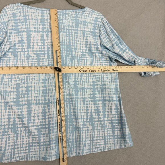 UV Skinz Shirt Womens XL UPF 50+ Sun Shirt Rash Guard 3/4 Sleeve Blue White - Picture 7 of 12